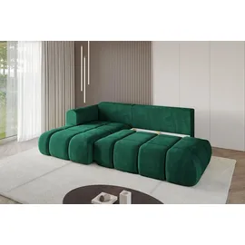 altdecor Ecksofa Ottomane Links CLOUD-L-v1 280x185x90 Dunkelgrün Velours