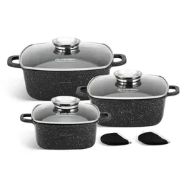 klönberg Topf-Set 6-tlg. 2 x Bräter + 2 x Backtopf + 2 x quadratischer Topf