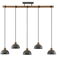 LINDBY Durbis 5-flg. 25 W 149 cm Holz grau