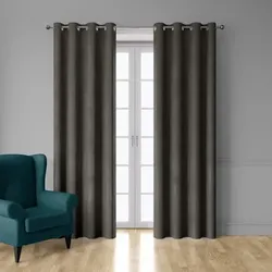 DecoByZorlu  Vorhänge, Gardinen, Jalousien Leeds  in Schwarz, 140x250 cm