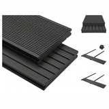 vidaXL WPC Massive Terrassendielen mit Zubehör 20 m2 4 m schwarz