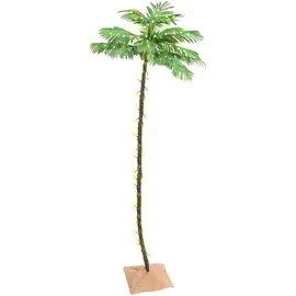 vidaXL Künstliche Palme mit 192 LEDs Warmweiß 300 cm