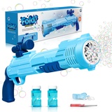 Panacare Rifle Seifenblasenpistole, Seifenblasenmaschine Gun für Kinder 5000+ Blasen/Minute mit Seifenblasenlösung*2, Blasenmaschine Blasenspielzeug Geschenk für Kinder/Geburtstag/Party (Blue)