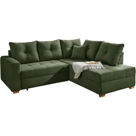 Jockenhöfer Eckcouch Polyester mit Bettfunktion 2-Sitzer Grün