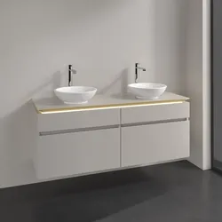 Villeroy & Boch Legato Waschtischunterschrank 140 cm mit 4 Auszügen und LED-Beleuchtung, Badmöbel,