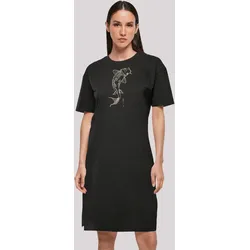 Shirtkleid F4NT4STIC "Koi Karpfen Asia", Damen, Gr. S, schwarz, Obermaterial: 100% Baumwolle, casual, oversize, Rundhals, Kurzarm ohne Bündchen, Kleider, Print