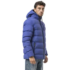 Cipo & Baxx "Jacke", Herren, Gr. M, blau, Stoff, 100% Polyester, unifarben, regular fit normal, Jacken Winterjacke, im Steppdesign