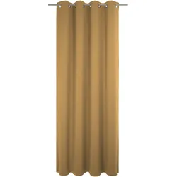 Vorhang ADAM "Uni Collection", gelb (curry), B:142cm H:205cm, Baumwolle (Bio-Baumwolle), Gardinen, Blickdichter aus 100% Bio-Baumwolle