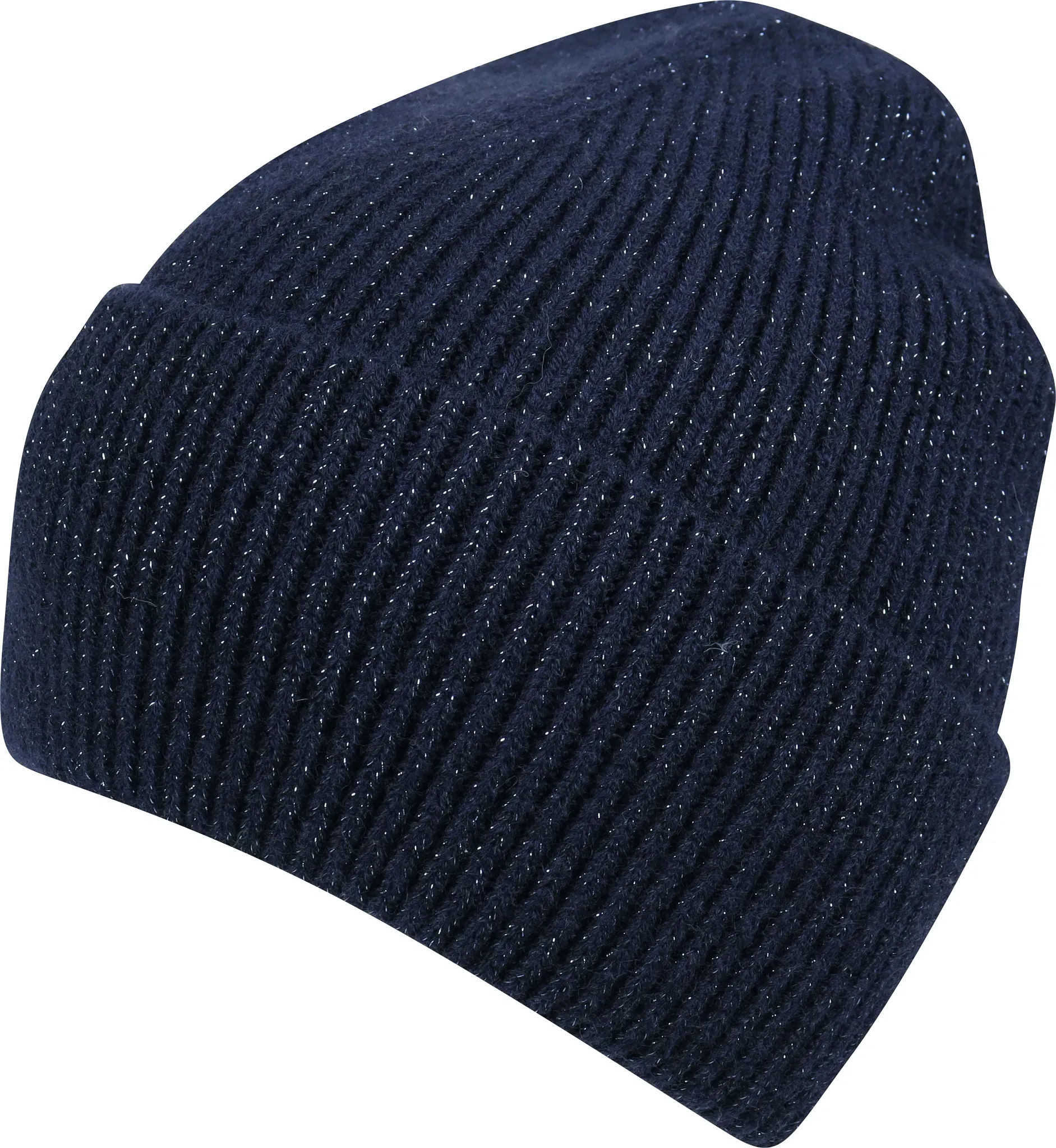 Beanie CAPELLI NEW YORK, Damen, blau (navy), Strick, Obermaterial: 100% Polyacryl, Glanzfaden, unifarben, Mützen Beanie, Strickmütze mit dezent eingearbeiteten Glitzerfäden