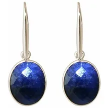 Gemshine Ohrringe OVAL Saphir in silver coloured | Gr.: onesize