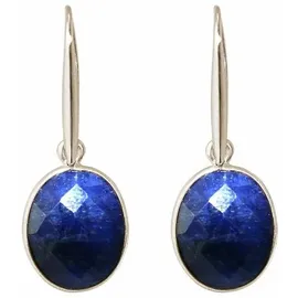 Gemshine Ohrringe OVAL Saphir in silver coloured | Gr.: onesize