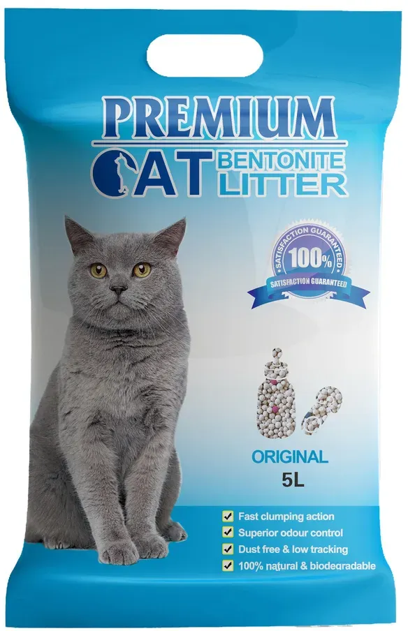 Premium-Katzenklumpstreu aus Bentonit - Natürlich für Katzen 5L (Rabatt für Stammkunden 3%)