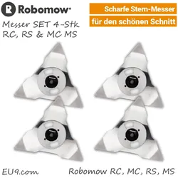 Robomow Messer 4-Stk SET für RC,RS, Wolf Loopo, XR | Original Zubehör & Ersatzteile aus dem Hause Robomow