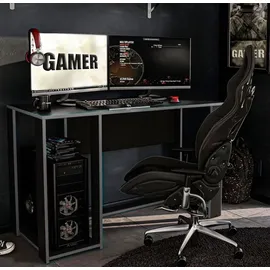 Hti-Living Gamer Schreibtisch Schwarz/Silber