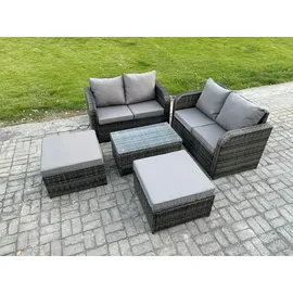 fimous Gartenlounge-Set 6-tlg. Dunkelgrau