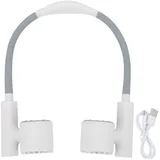 Nackenventilator Mit 3 Geschwindigkeitsstufen, Usb-ladefunktion, Geräuscharm, 2400 Mah Akku, Flexibler Schlauch, 90°-drehung, Tragbar Und Am Körper Tragbar (weiß).
