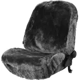 Rökü 1x echtFell LAMMFELL-Sitzbezug Feste Wolle Lammfellbezug Schonbezug (Anthrazit)