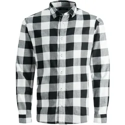 Jack & Jones Herren Freizeit Hemd JJEGINGHAM TWILL Slim Fit Weiß M