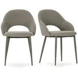 STÜHLE 2er-Set mit Stoffbezug und Metallfüßen 57/84/54 cm