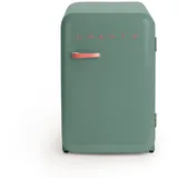 CREATE / RETRO FRIDGE 83.5 TERRACOTA/Kühlschrank in Salbeigrün, Griff Terrakotta / 98W, niedriger Verbrauch, 2 Ablagen, Temperaturregler, Flaschenhalter, 56x54x84cm