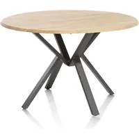 Henders & Hazel Home Esstisch rund Eiche massiv/Metallgestell schwarz