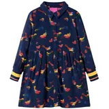 vidaXL Kinderkleid mit Langen Ärmeln Marineblau 128