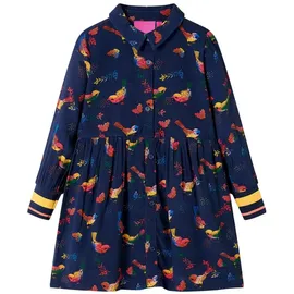 vidaXL Kinderkleid mit Langen Ärmeln Marineblau 128