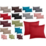 Kissenhülle Cashmere Touch 2er Set Coral Sofakissen Kissenbezug Kissen Bezug 40x40 cm - 40x80 cm - 80x80 cm (Set ca. 80x80 cm, Anthrazit)