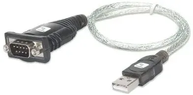 Techly IDATA-USB-SER-2T Serien-Kabel Schwarz, Transparent 0,45 m USB Typ-A DB-9