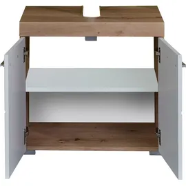 trendteam Bad Waschbeckenunterschrank Amanda Asteiche Nachbildung B/H/T: ca. 60x56x34 cm - weiß