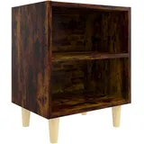 vidaXL Nachtschrank mit Massivholz-Beinen 40 x 30 x 50 cm Braun