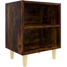 vidaXL Nachtschrank mit Massivholz-Beinen 40 x 30 x 50 cm Braun