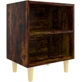 vidaXL Nachtschrank mit Massivholz-Beinen 40 x 30 x 50 cm Braun