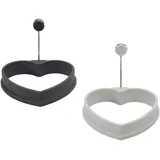 LURCH Eiformer Herz 2er Set aus 100% BPA-freiem Premium-Platin-Silikon light-/iron grey