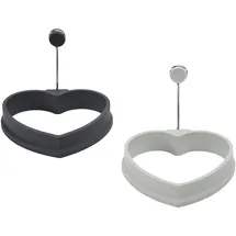 LURCH Eiformer Herz 2er Set aus 100% BPA-freiem Premium-Platin-Silikon light-/iron grey