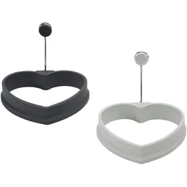 LURCH Eiformer Herz 2er Set aus 100% BPA-freiem Premium-Platin-Silikon light-/iron grey