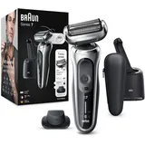 Braun Series 7 Rasierer Herren mit 360° Anpassung, Elektrorasierer & Präzisionstrimmer, Reinigungsstation, AutoSense, Wet & Dry, EasyClick Funktion, 70-S7200cc, silber