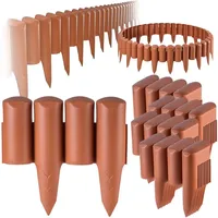 Gartenpalisade aus Kunststoff, Palisade für Blumen, Terrakotta - 10m - Kadax