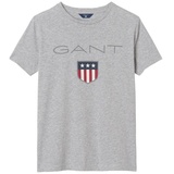 GANT Jungen T-Shirt - Teen Boys SHIELD Logo, Kurzarm, Rundhals, Baumwolle, uni Grau 158/164