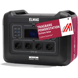 ELMAG Tragbare Powerstation ENERGY 2400 – 2400W, LiFePO4 Akku mit 2232Wh