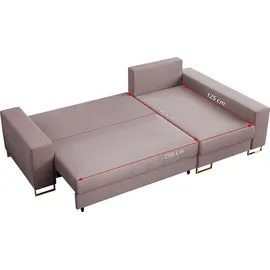 MKS Meble Ecksofa, Dorian Velvet Rosa