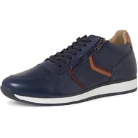 Marco Tozzi by Guido Maria Kretschmer Herren Sneaker flach aus Leder mit Reißverschluss, Blau (Navy Comb), 43 EU