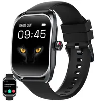 MYSHUN Smartwatch Damen Herren mit Telefonfunktion, 2,01" Fitnessuhr Smart Watch, 100+ Sportmodi Fitness Tracker, IP68 Wasserdicht Sportuhr für iOS Android (Schwarz)