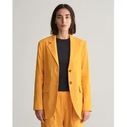 Gant für Damen. 4770200 Blazer in normaler Passform aus gelbem Stretch-Leinen (36), Lässig, Party, Klassisch, Langarm