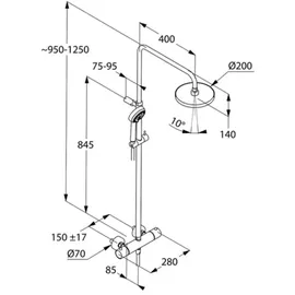 Kludi Logo Dual Shower System (6809205-00)
