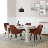 Homestyle4u Esstisch 90,5 x 76,5 x 160 cm weiß