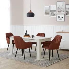 Homestyle4u Esstisch 90,5 x 76,5 x 160 cm weiß