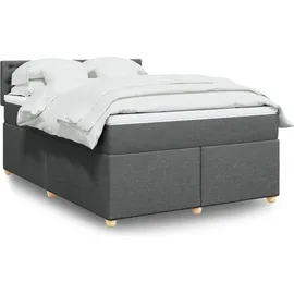 vidaXL Boxspringbett 160 x 200 cm Dunkelgrau