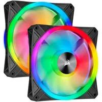 Corsair iCUE QL140 RGB PWM Dual Fan Kit, schwarz, LED-Steuerung, 140mm (CO-9050100-WW)