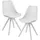 FineBuy Retro Esszimmerstuhl Kunstleder weiß 2er Set